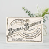 Einladungen zum Bridal Brunch - Retro-Goldene Foli (Stehend Vorderseite)