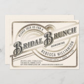 Einladungen zum Bridal Brunch - Retro-Goldene Foli (Vorne/Hinten)