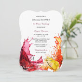 Einladungen zum Bridal-Duschbad zum Thema Wein (Stehend Vorderseite)