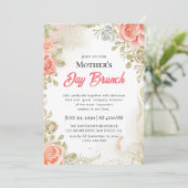 Einladungen zum Brunch der Mutter mit Aquarellfarb (Stehend Vorderseite)