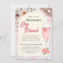 Einladungen zum Brunch der Mutter mit Aquarellfarb