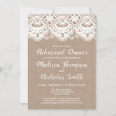 Einladungen zum Burlap- und Lace Probe Dinner (Vorderseite)