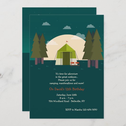 Einladungen zum Camping (Vorne/Hinten)