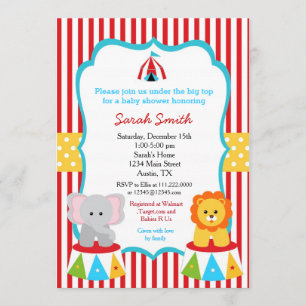 Einladungen zum Carnival Circus Baby Shower