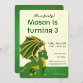 Einladungen zum Cartoon-Geburtstag von Dragon (Vorne/Hinten)