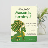 Einladungen zum Cartoon-Geburtstag von Dragon (Stehend Vorderseite)