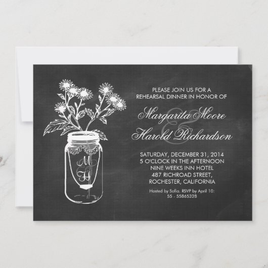 Einladungen zum Chalkboard Mason Jar Probe (Vorderseite)