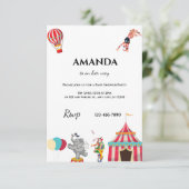 Einladungen zum Circus Carnival Baby Shower (Stehend Vorderseite)