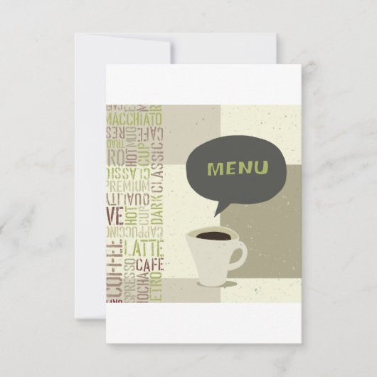 Einladungen zum Coffee House-Menü (Vorderseite)