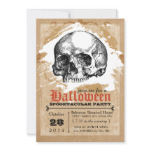 Einladungen zum Creepy Skull Halloween-Party
