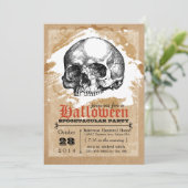 Einladungen zum Creepy Skull Halloween-Party (Stehend Vorderseite)