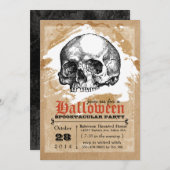 Einladungen zum Creepy Skull Halloween-Party (Vorne/Hinten)