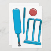 Einladungen zum Cricket-Set (Vorne/Hinten)