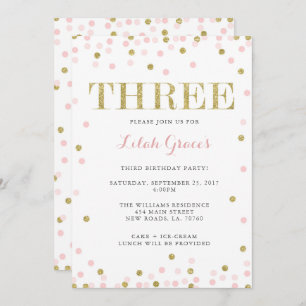 Einladungen zum dritten Geburtstag von Rosa und Go