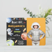 Einladungen zum Editierbaren Space-Foto (Stehend Vorderseite)