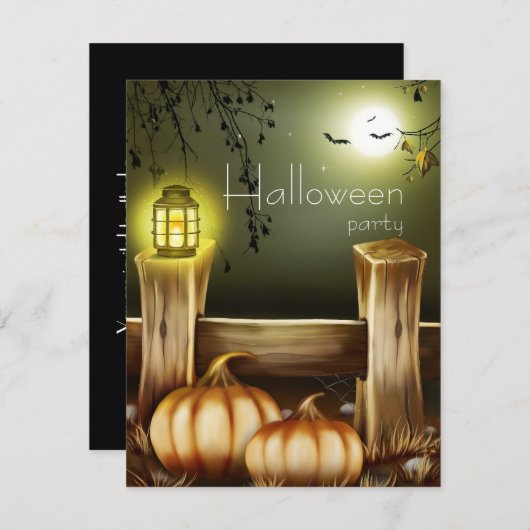 Einladungen zum einfachen Erntemond-Halloween-Part (Vorne/Hinten)