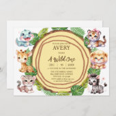 Einladungen zum ersten Geburtstag eines wilden Jun (Vorne/Hinten)