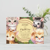Einladungen zum ersten Geburtstag eines wilden Jun (Stehend Vorderseite)