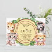 Einladungen zum ersten Geburtstag eines wilden Jun (Stehend Vorderseite)