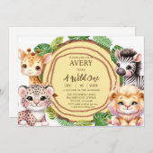 Einladungen zum ersten Geburtstag eines wilden Jun (Vorne/Hinten)