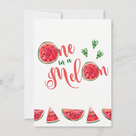 Einladungen zum ersten Geburtstag in Melon (Rückseite)