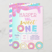 Einladungen zum ersten Geburtstag von Donut Sweet  (Vorne/Hinten)