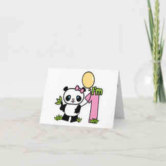 Einladungen zum ersten Geburtstag von Panda Girl