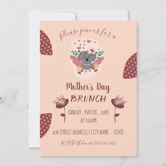 Einladungen zum ersten Muttertag (Vorderseite)