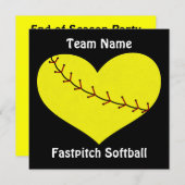 Einladungen zum Fastpech Softball-Herz (Vorne/Hinten)