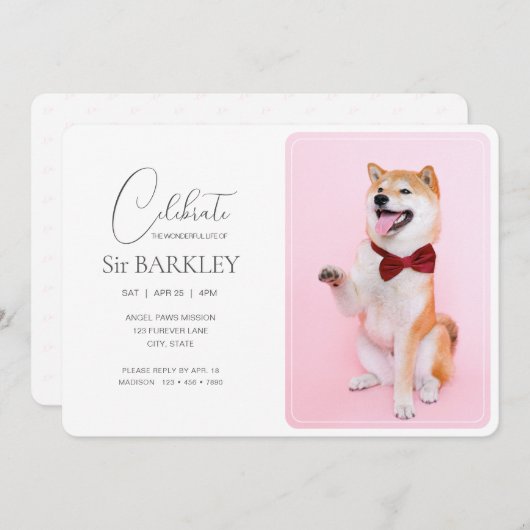 Einladungen zum Foto "Trendy & Simple Pet Memorial (Vorne/Hinten)