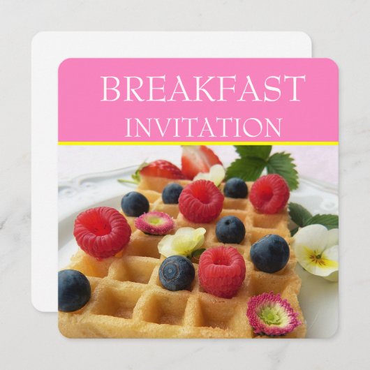 Einladungen zum Frühstück mit Waffeln und Obst (Vorne/Hinten)