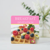 Einladungen zum Frühstück mit Waffeln und Obst (Stehend Vorderseite)