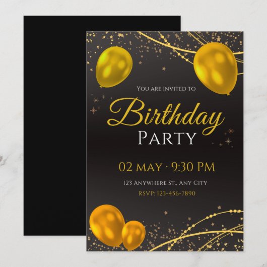 Einladungen zum Geburtstag (Vorne/Hinten)