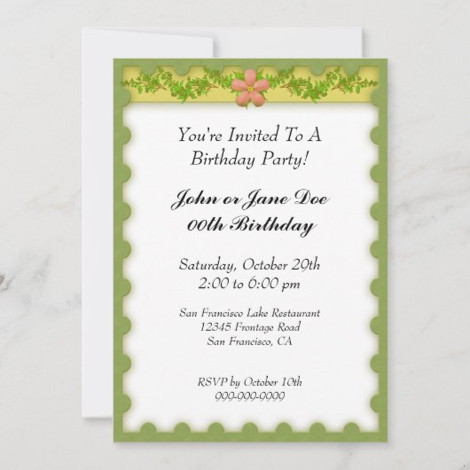 Einladungen zum Geburtstag (Vorderseite)