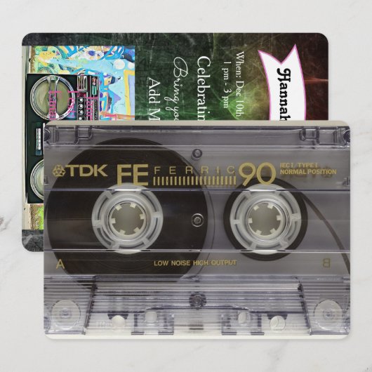 Einladungen zum Geburtstag des 80er Party (Vorne/Hinten)