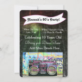 Einladungen zum Geburtstag des 80er Party (Rückseite)