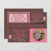 Einladungen zum Geburtstag des Fotos (Vorne/Hinten)