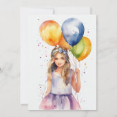 Einladungen zum Geburtstag: Kuchen- und Ballondesi (Rückseite)