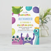 Einladungen zum Geburtstag, Monster (Stehend Vorderseite)