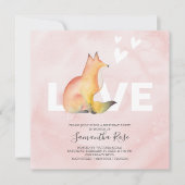 Einladungen zum Geburtstag Niedlich Rosa Waldfüchs (Vorderseite)
