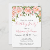 Einladungen zum Geburtstag Rosa Bläserne Modernes  (Vorderseite)