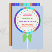 Einladungen zum Geburtstag von Candyland Lollipop (Vorne/Hinten)