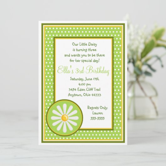 Einladungen zum Geburtstag von Daisy (Stehend Vorderseite)