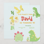 Einladungen zum Geburtstag von Dinosour (Vorne/Hinten)