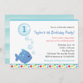 Einladungen zum Geburtstag von Fischen (Jungen) mi (Vorne/Hinten)