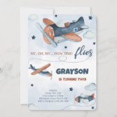 Einladungen zum Geburtstag von Flugzeugen (Vorderseite)