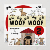 Einladungen zum Geburtstag von Hunden (Vorne/Hinten)