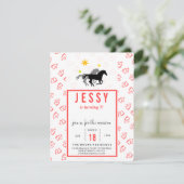 Einladungen zum Geburtstag von Pferden Korallenrot (Stehend Vorderseite)