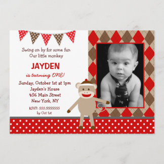 Einladungen zum Geburtstag von Sock Monkey