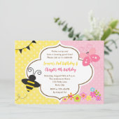 Einladungen zum Geburtstag von Twins Bee Butterfly (Stehend Vorderseite)
